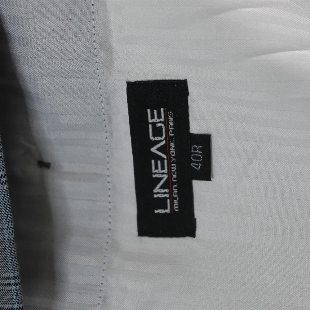 Lineage 46R 40x32 Gray Plaid Double Breasted Mens Jacket‎ Pants Suit